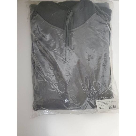 Swet Tailor Stretch Microfleece Quarter Zip Slalom Stripe Pullover Grey Monument - Picture 9 of 11